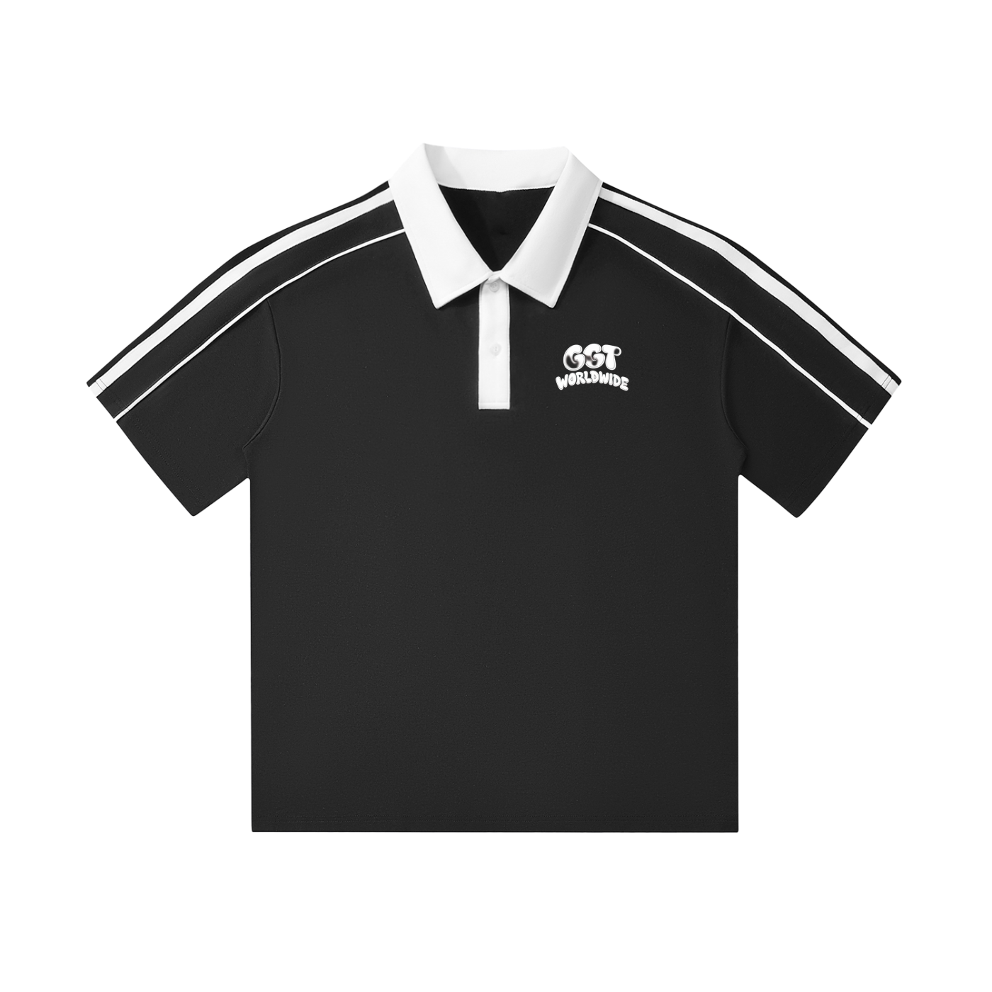 Contrast Collar Short-Sleeve Polo Shirt