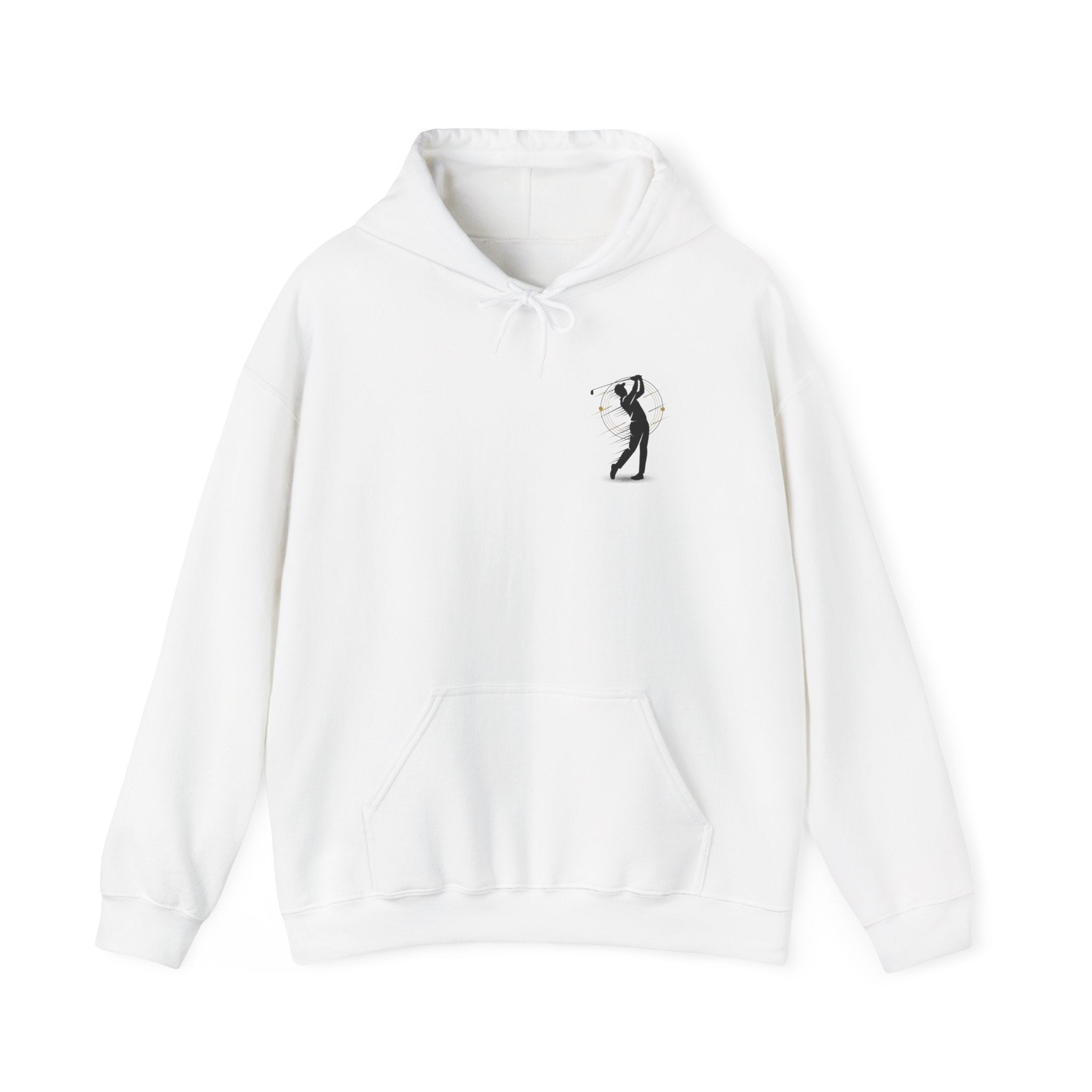 Golf Swing Hoodie — Minimal Golfer Silhouette Pullover with 'Golf Swing' Graphic