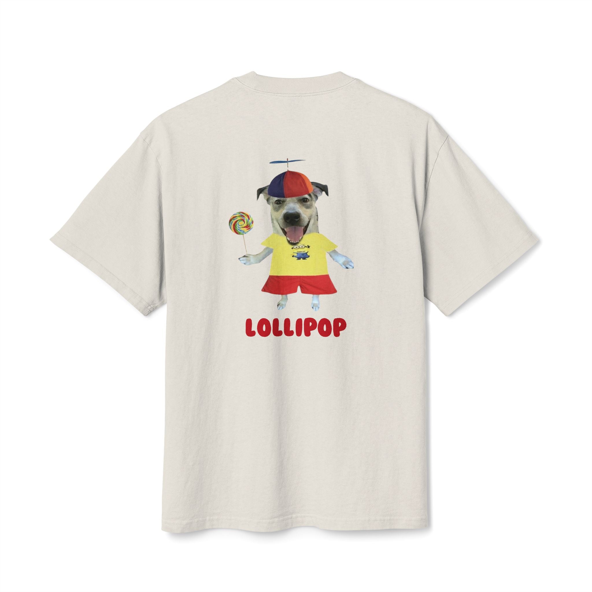 Lollipop Dog Graphic Tee — Cute Retro Candy Crewneck T-Shirt