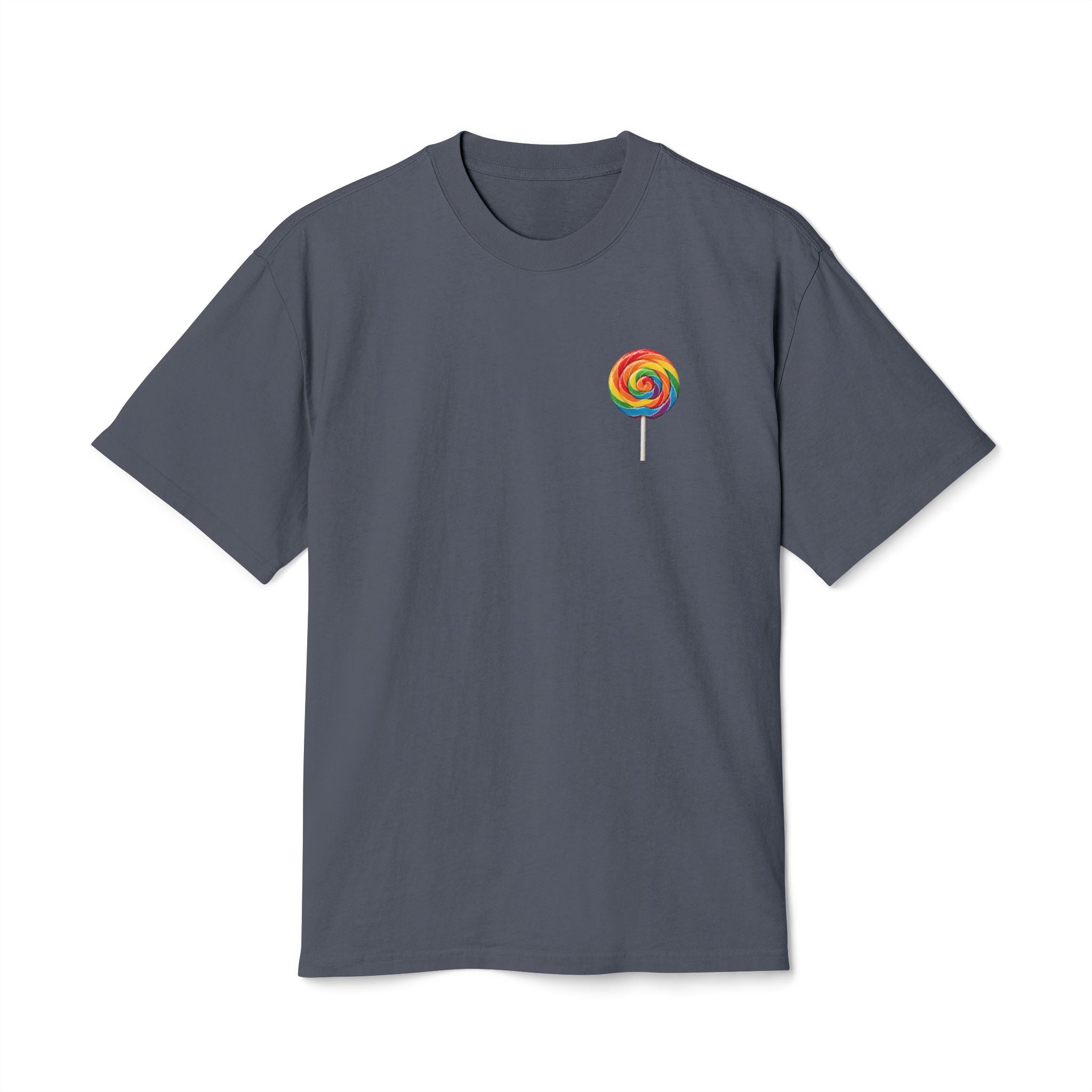 Lollipop Dog Graphic Tee — Cute Retro Candy Crewneck T-Shirt