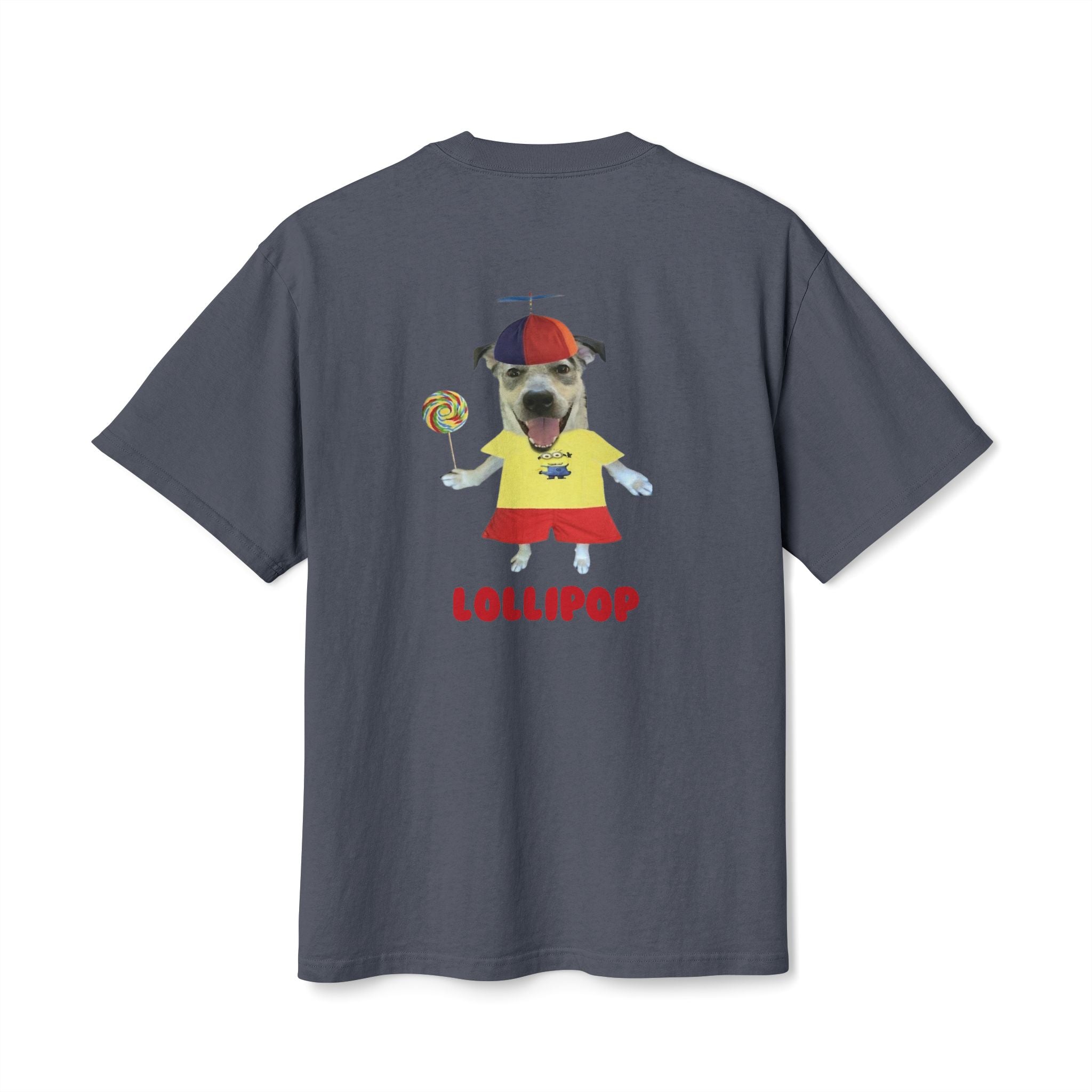 Lollipop Dog Graphic Tee — Cute Retro Candy Crewneck T-Shirt