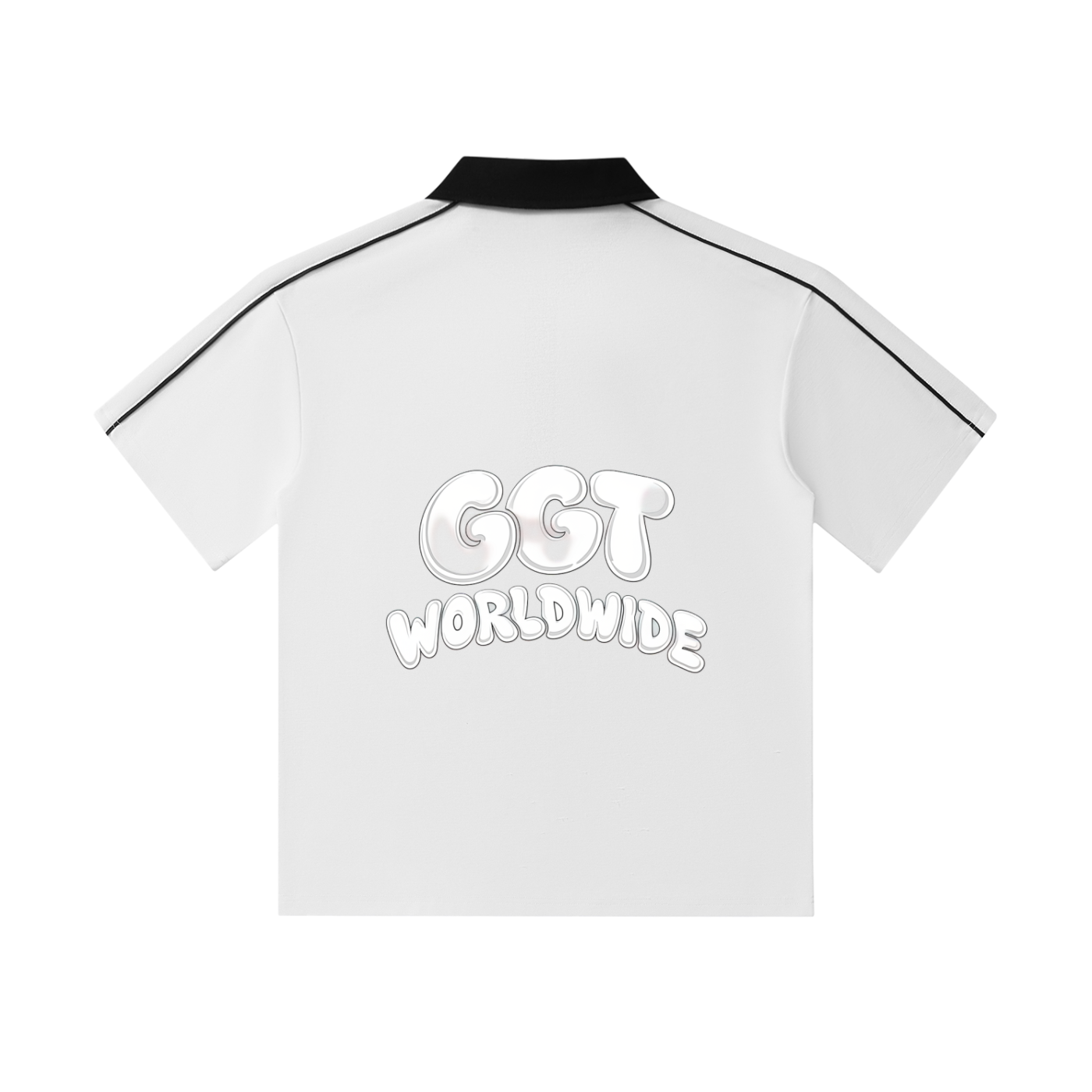 Contrast Collar Short-Sleeve Polo Shirt