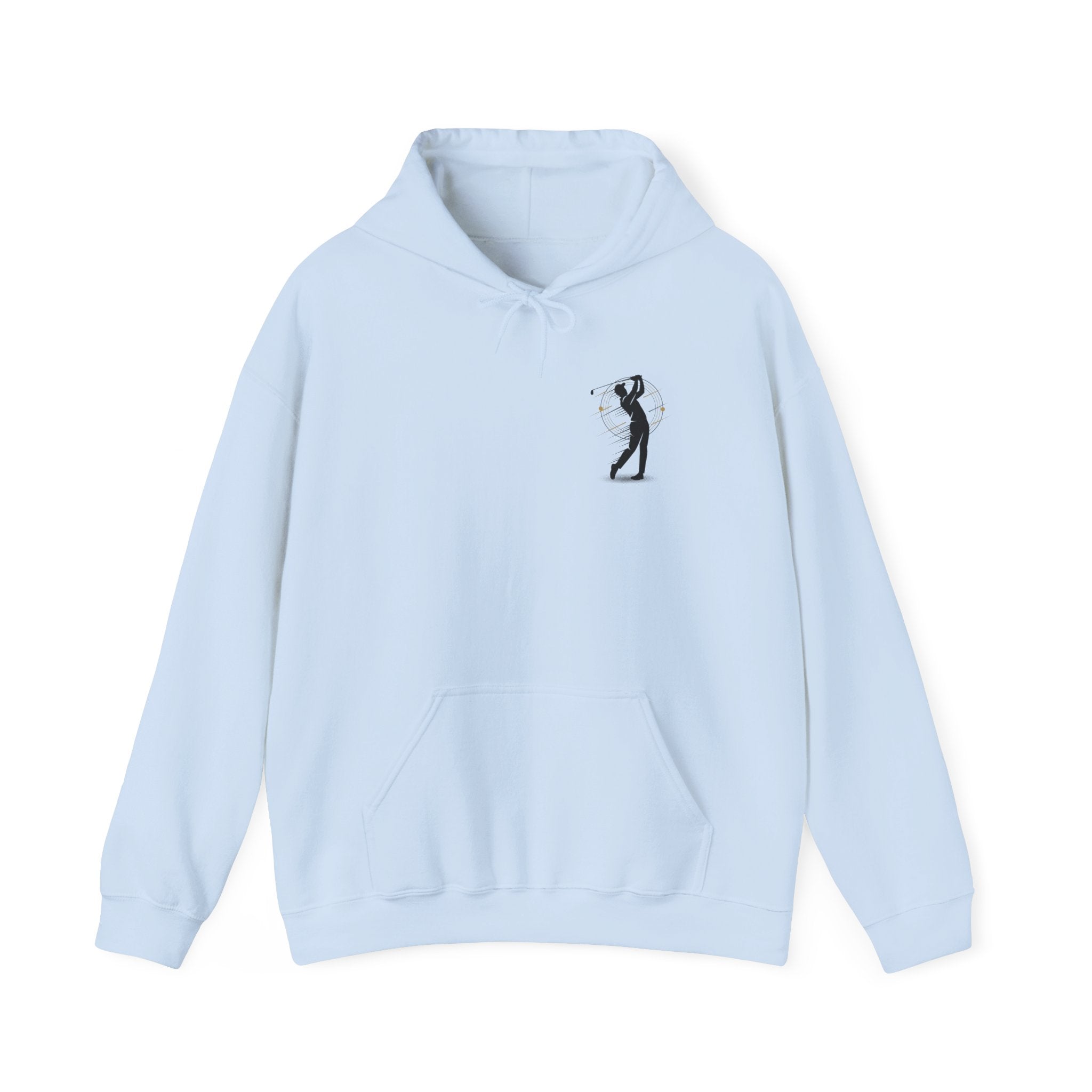 Golf Swing Hoodie — Minimal Golfer Silhouette Pullover with 'Golf Swing' Graphic
