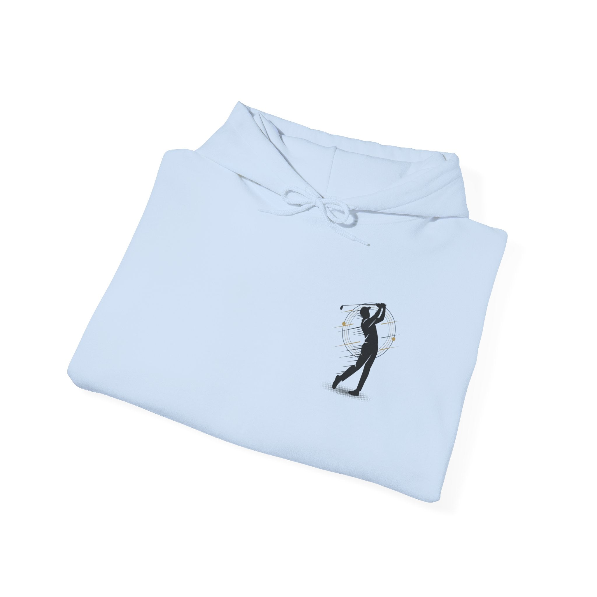 Golf Swing Hoodie — Minimal Golfer Silhouette Pullover with 'Golf Swing' Graphic