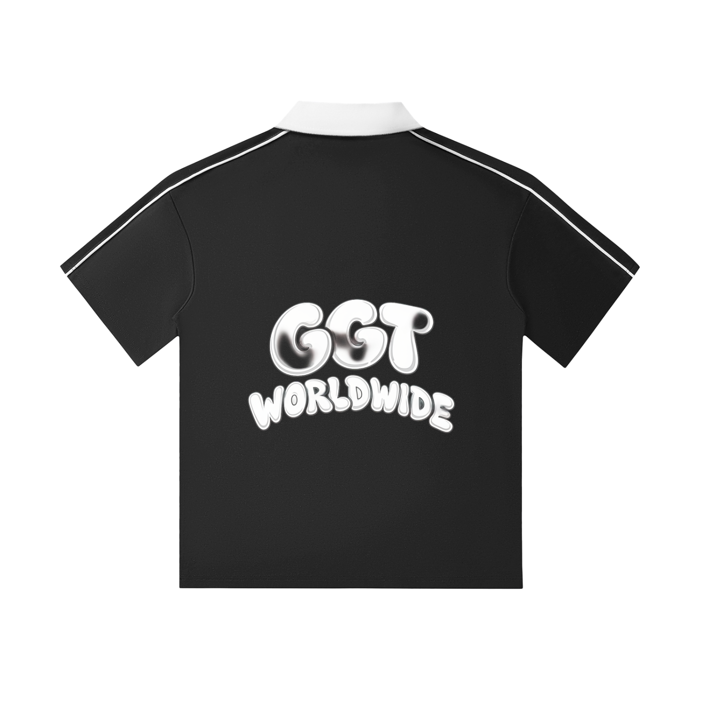 Contrast Collar Short-Sleeve Polo Shirt