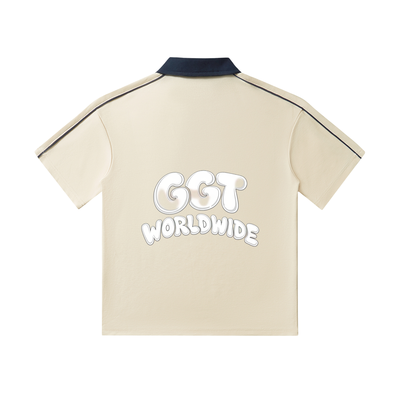 Contrast Collar Short-Sleeve Polo Shirt