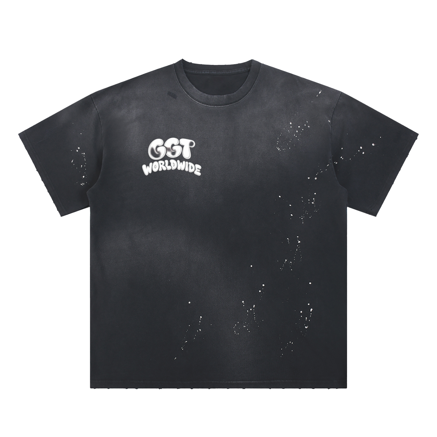 Hand-Frayed Sunfade Paint Splatter T-Shirt