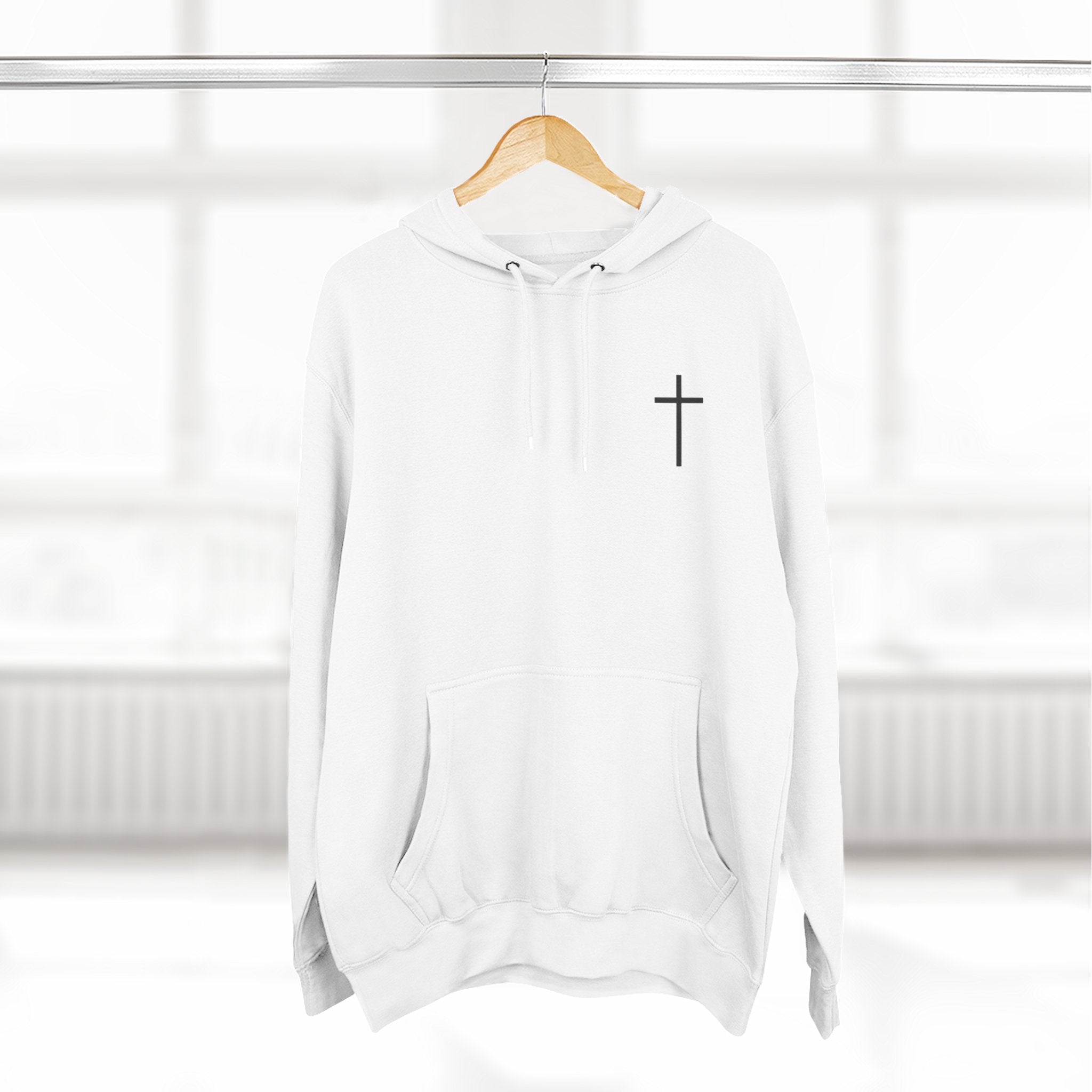 Christian Cross Hoodie — "Can't/Can" Philippians 4:13 Fleece Pullover