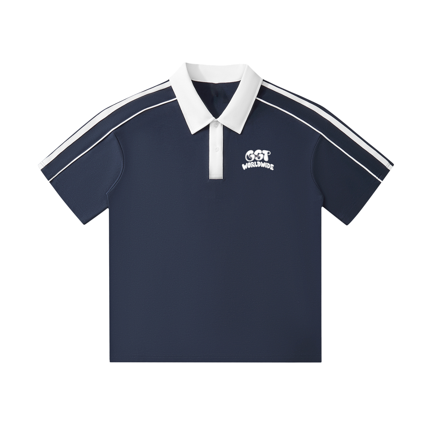 Contrast Collar Short-Sleeve Polo Shirt